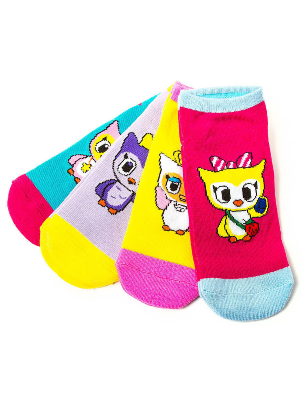 Neon Star Tokidoki Girls Ankle Socks 4 Pack Size 9-11 Youth Owl Colorful New